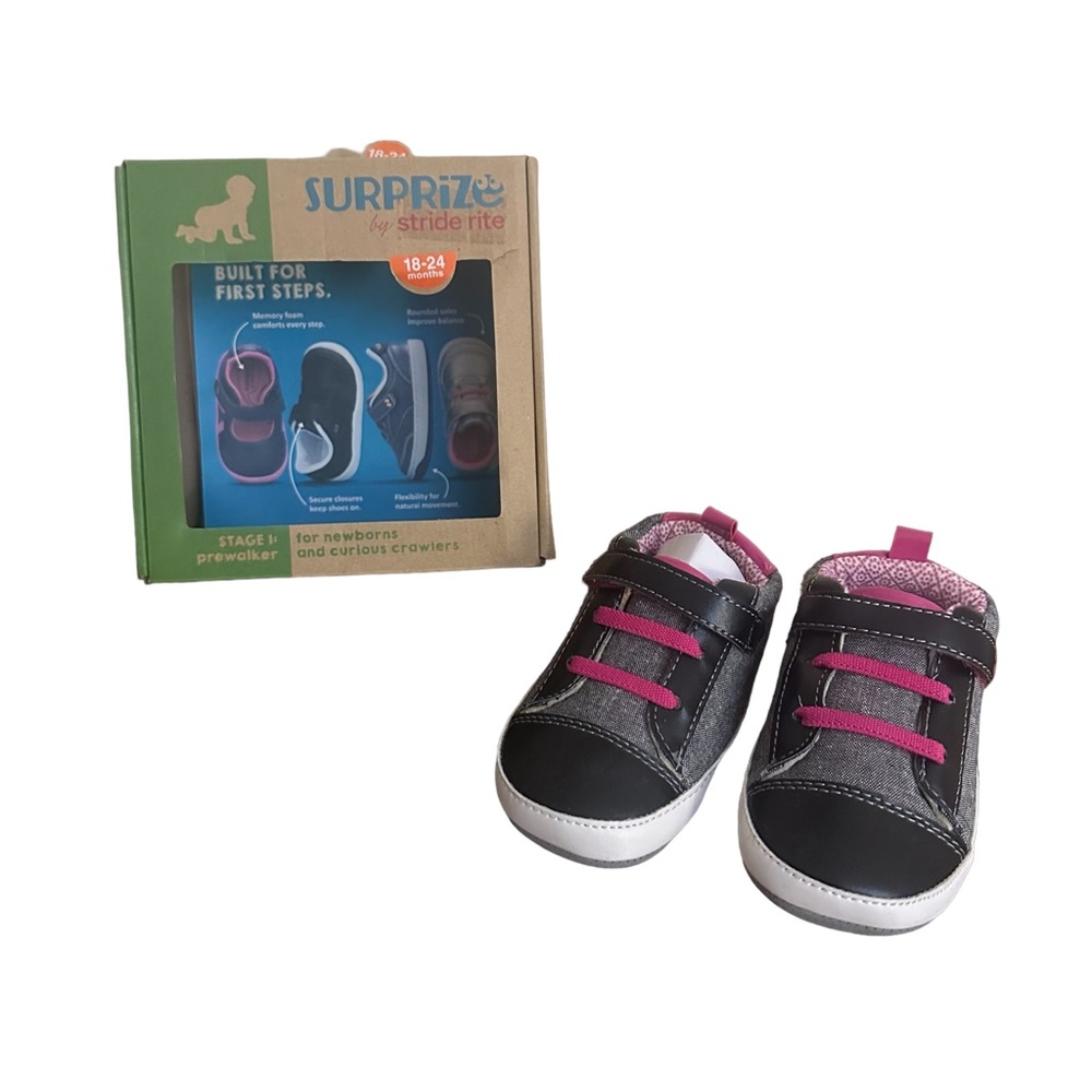 Toddler Girl Stage 1 Prewalker Shoes Surprize by Stride Rite Soft Bottoms Slipon